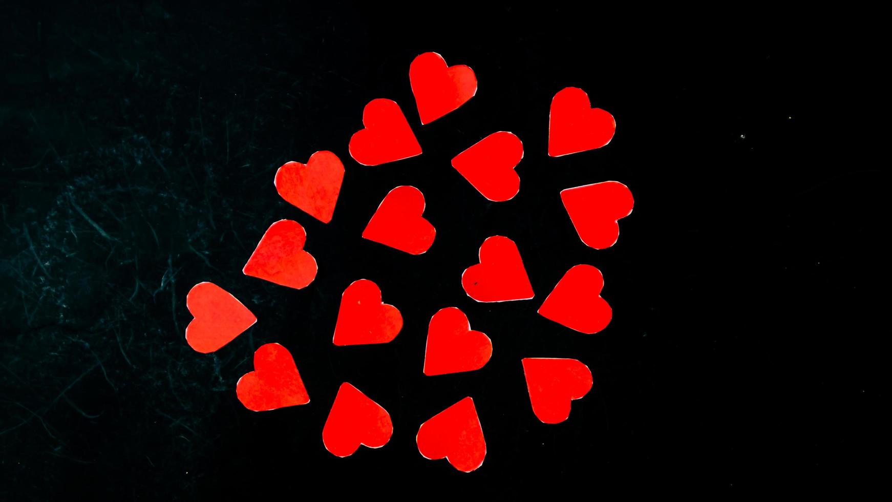 red heart on black background for valentine day photo
