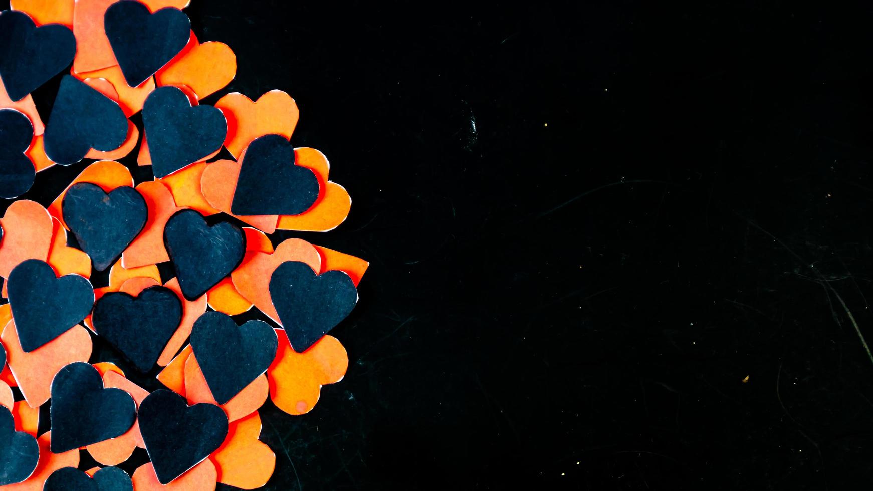 heart on black background for valentine day photo