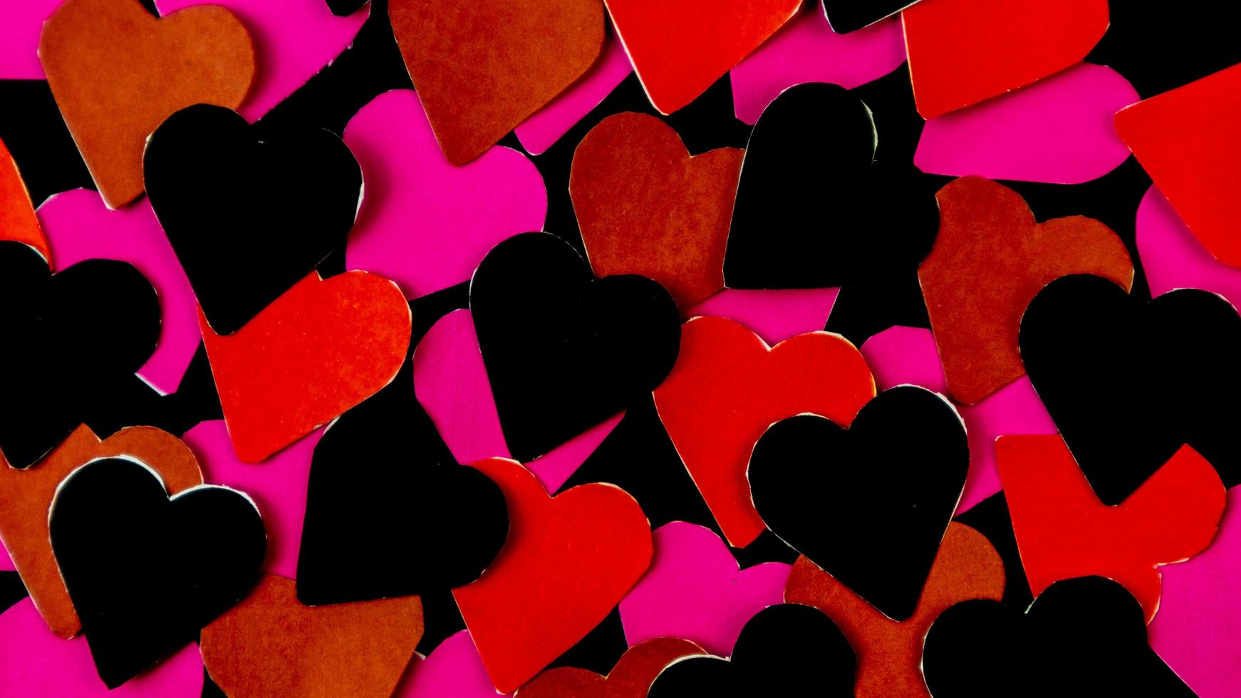 multicolored heart on black background for valentine's day photo