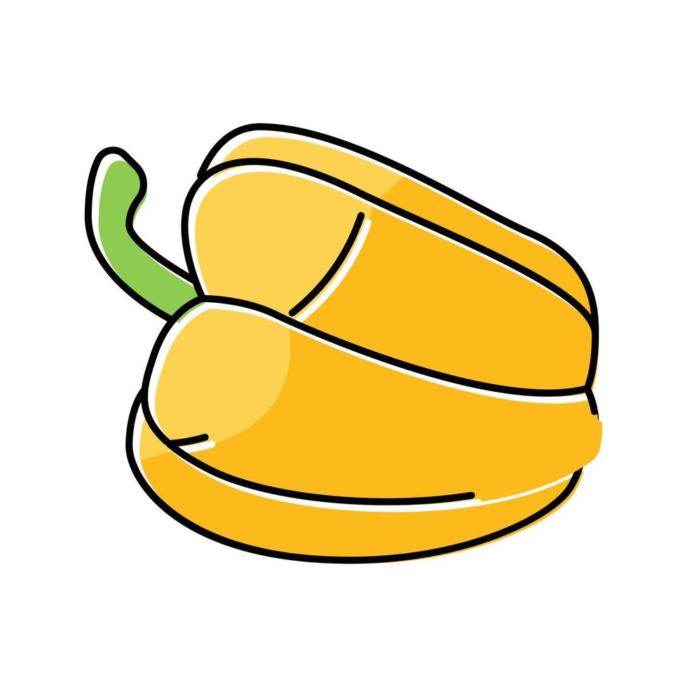 yellow pepper food color icon vector illustration