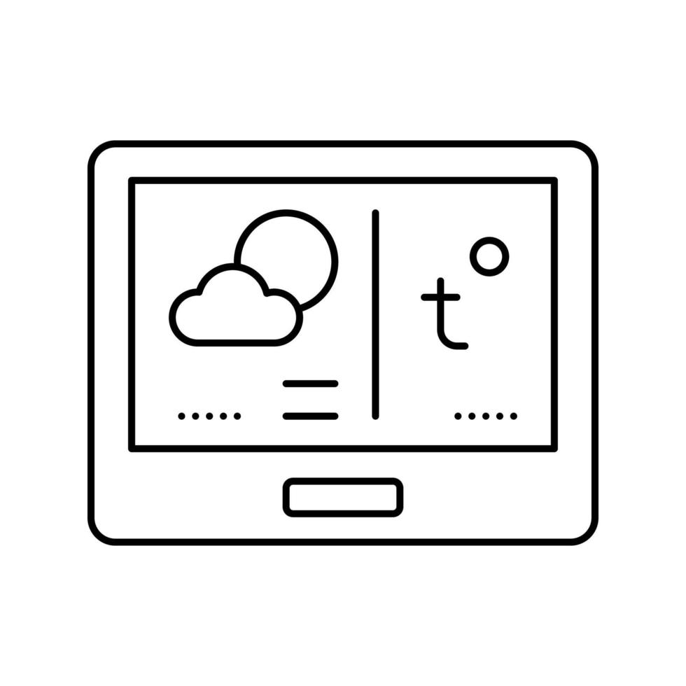 Ilustración de vector de icono de línea de sistema de acondicionamiento de termostato