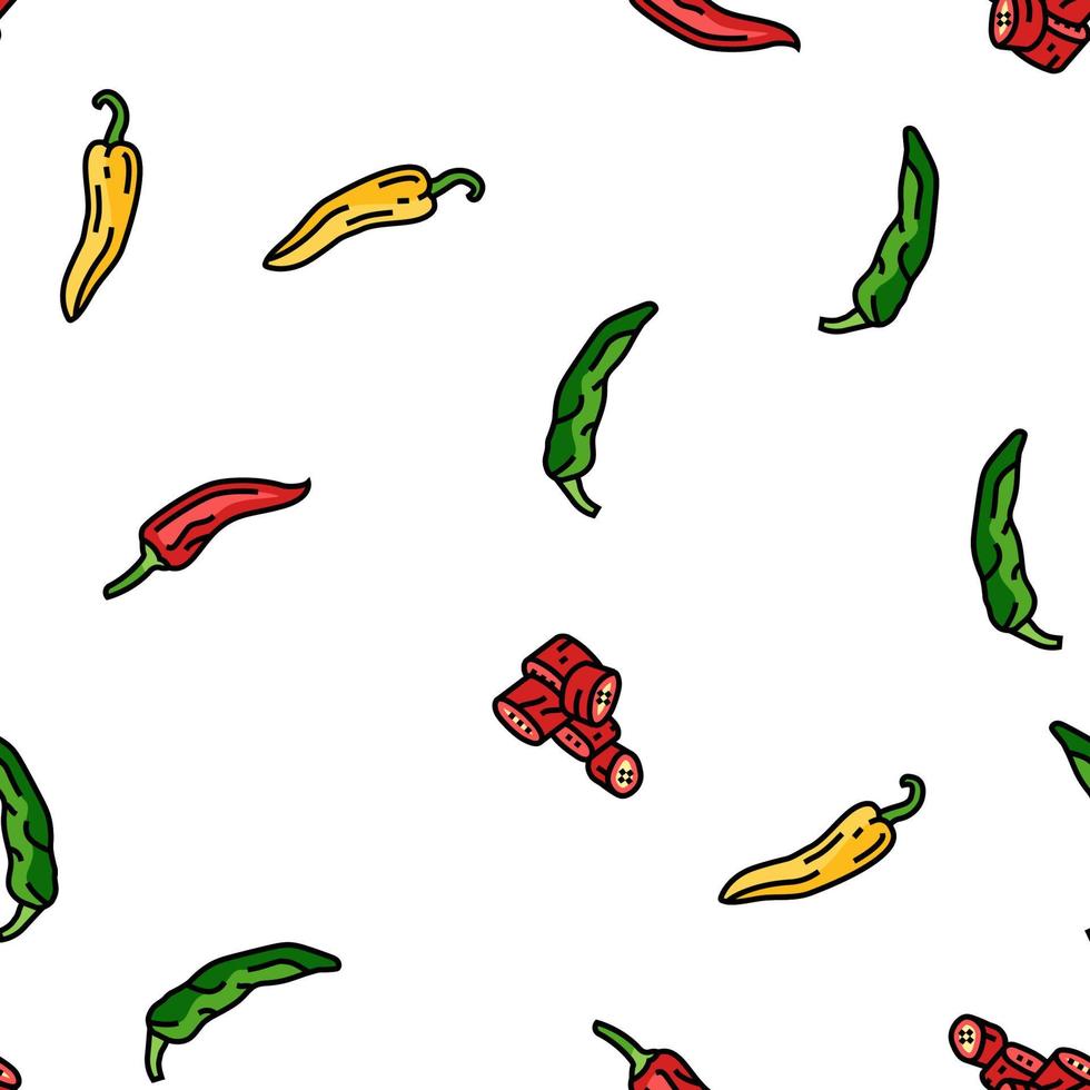 pepper ingredient food organic vector seamless pattern