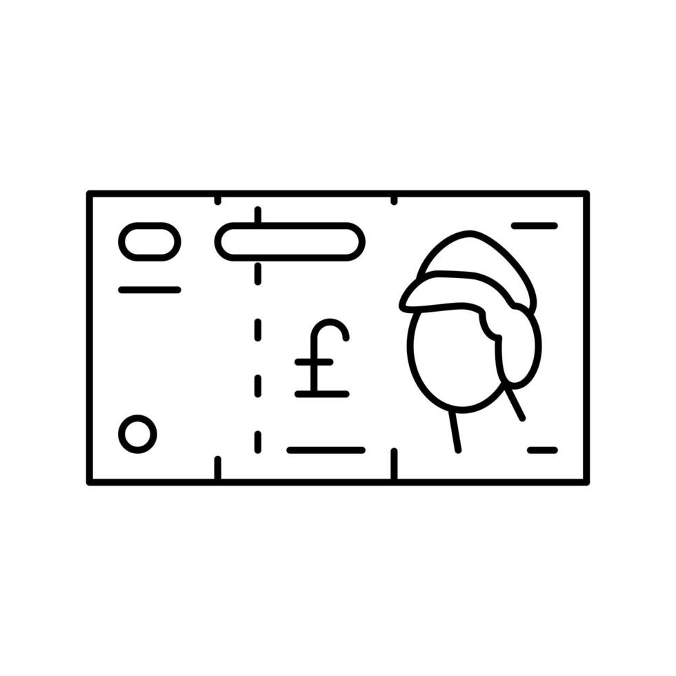 pound sterling gbp line icon vector illustration