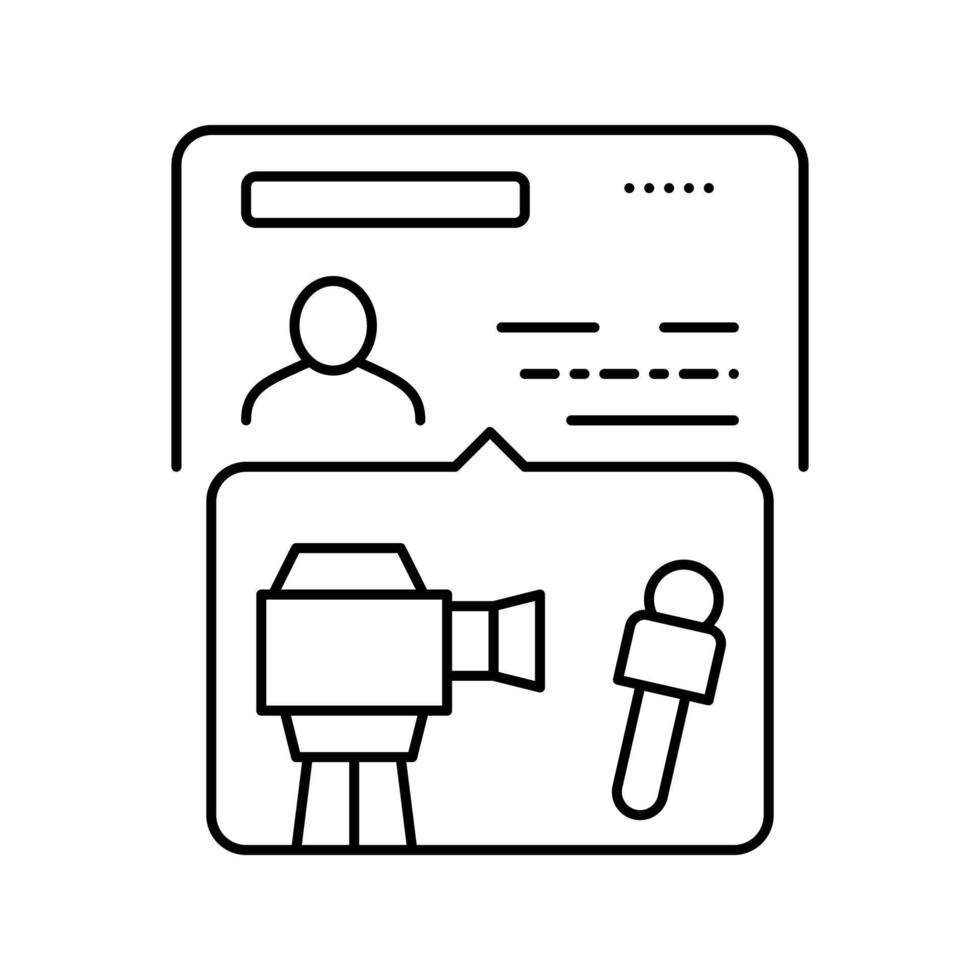 visa for journalists line icon vector illustration