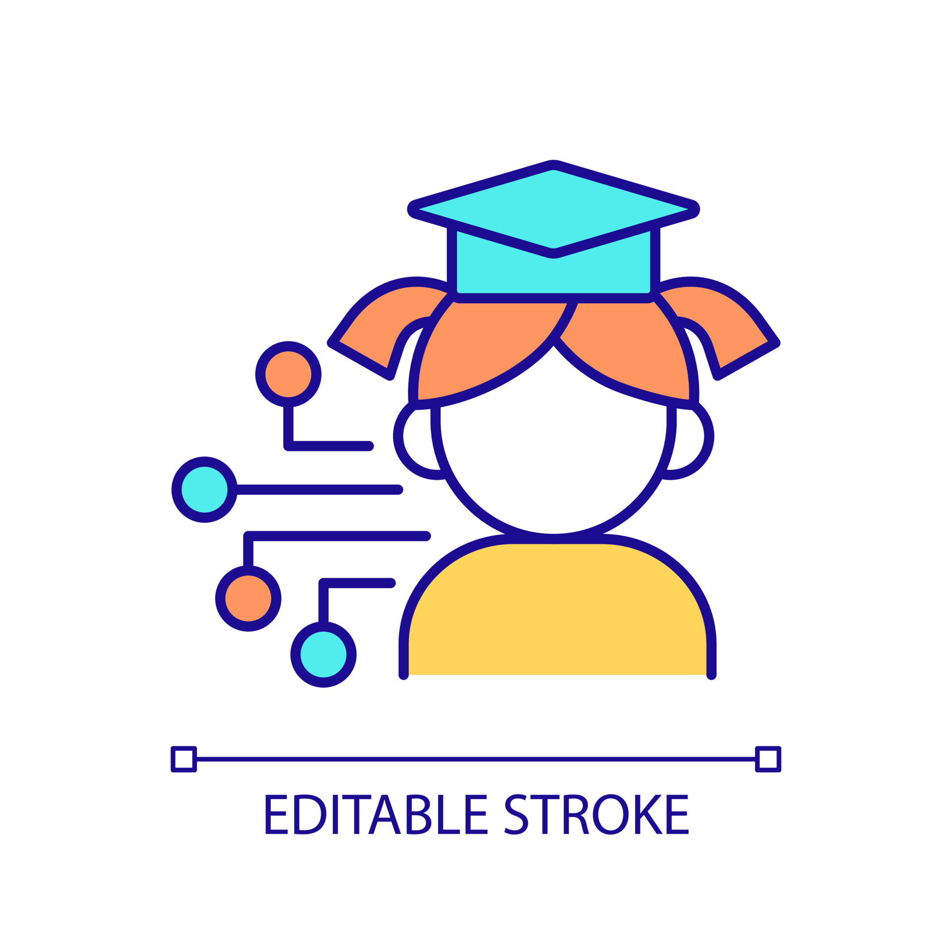 IT education for children RGB color icon. Improving digital literacy of