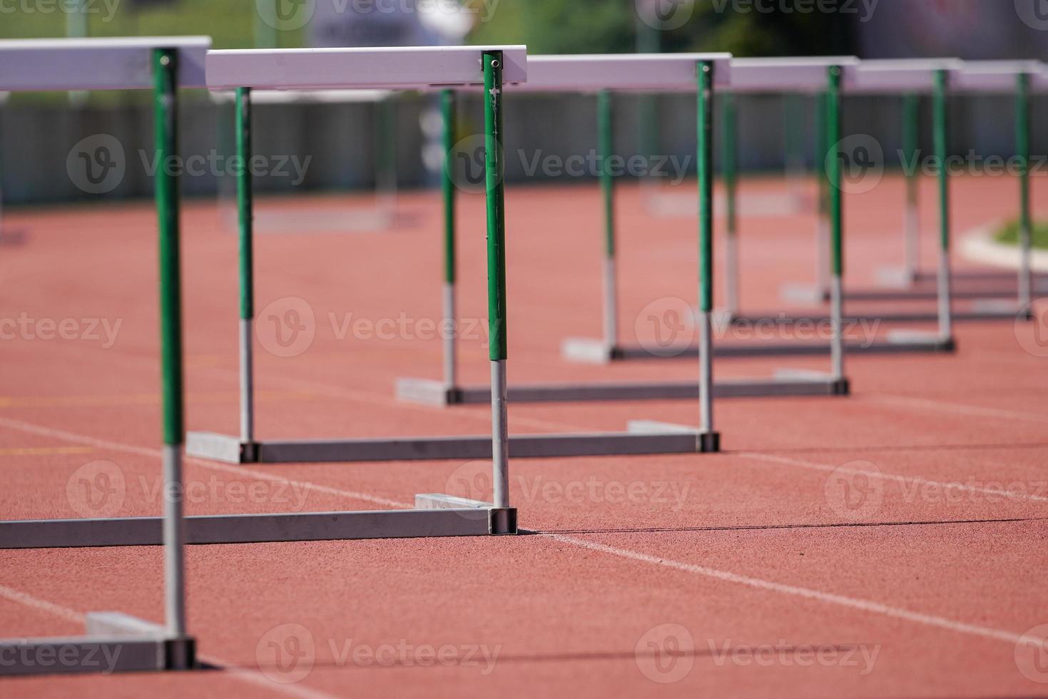 Hurdles on a Athletics Track photo