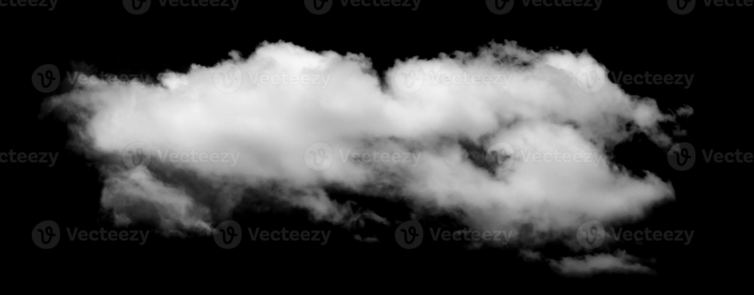 White cloud isolated on black background,Textured smoke,brush effect photo