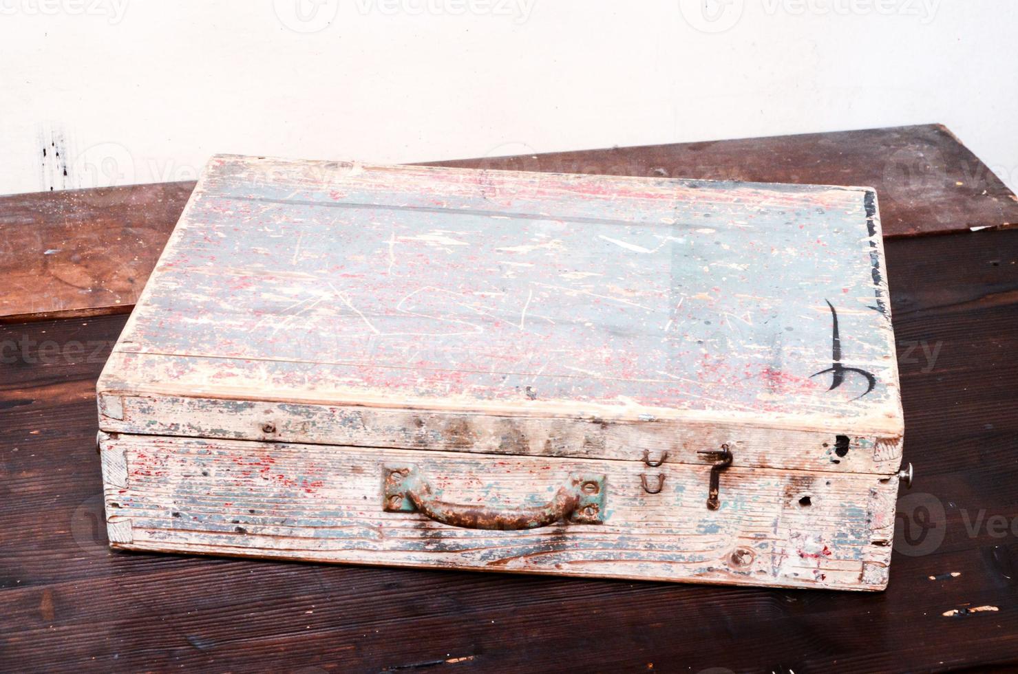 Old wooden toolbox photo