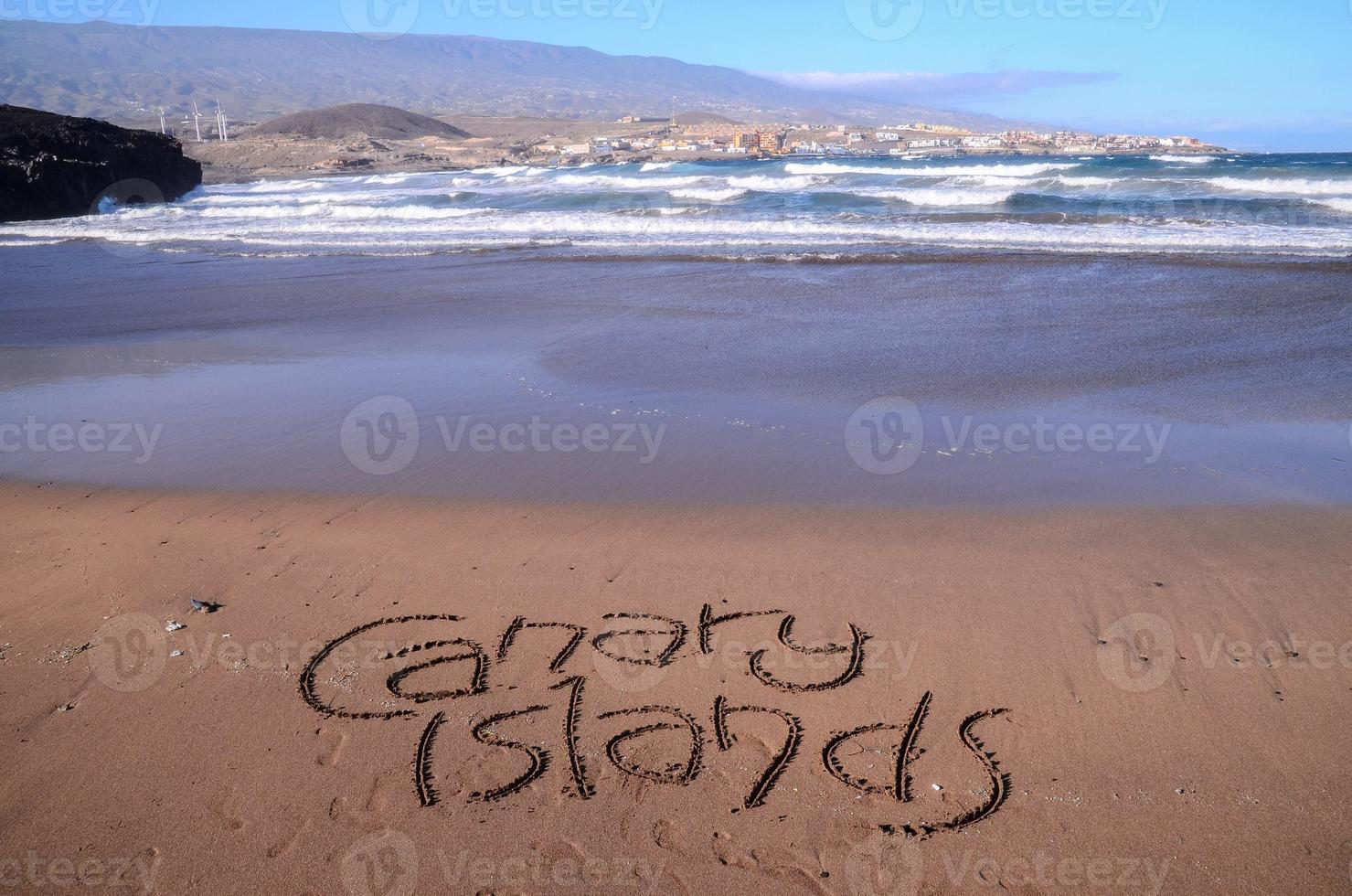 vista panorámica de la playa, islas canarias foto