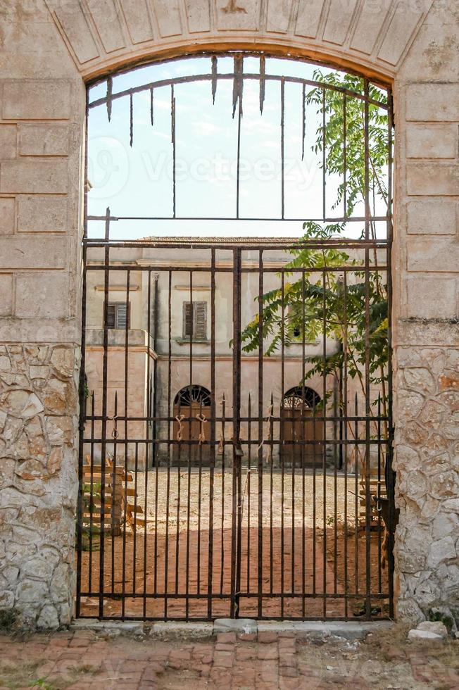 Iron gate of a building photo