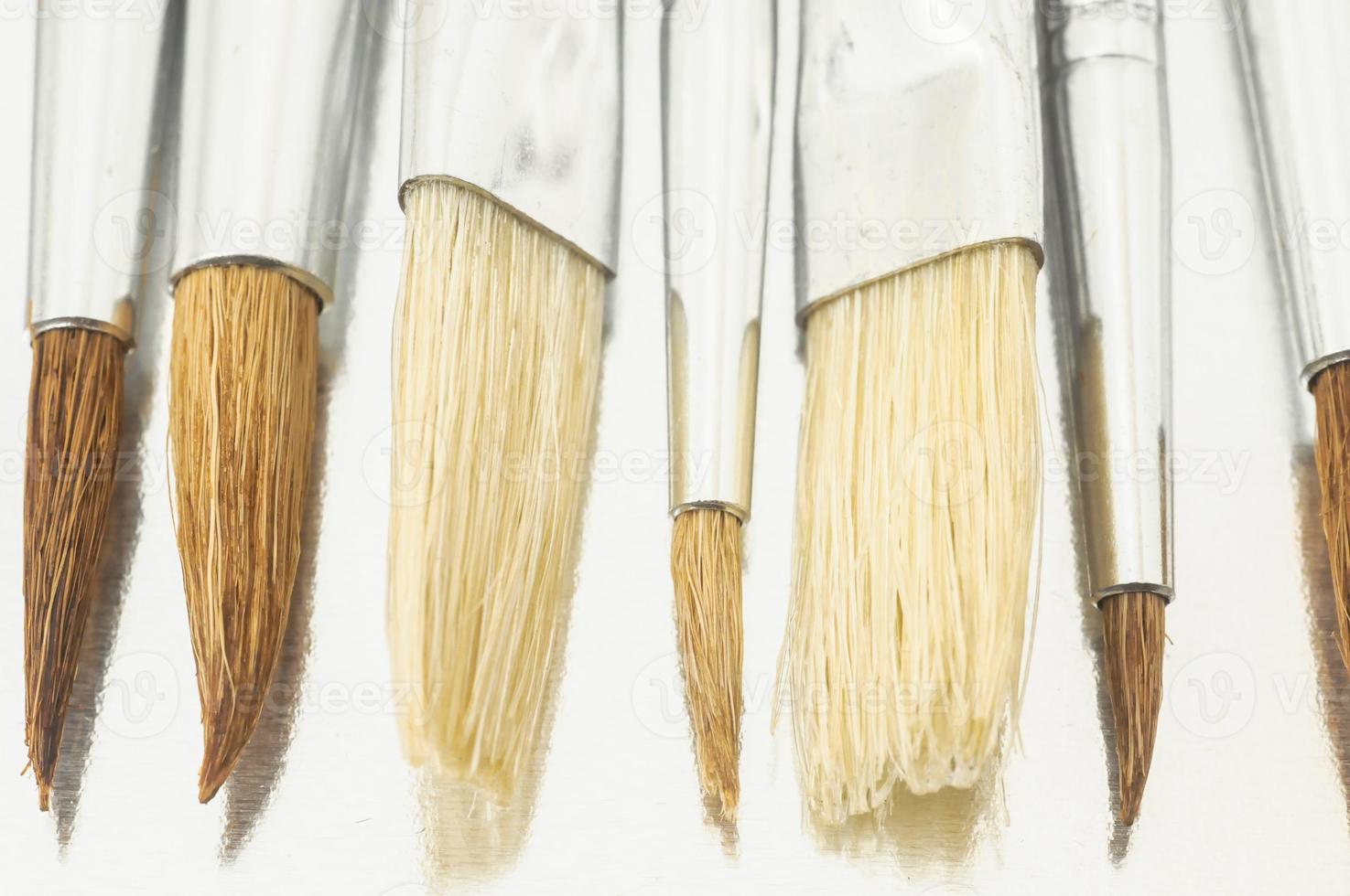 Paintbrushes close up photo