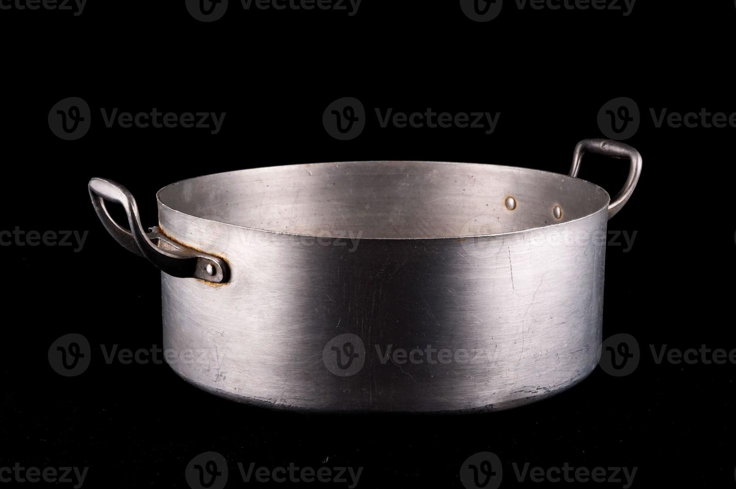 Cooking pan on black background photo