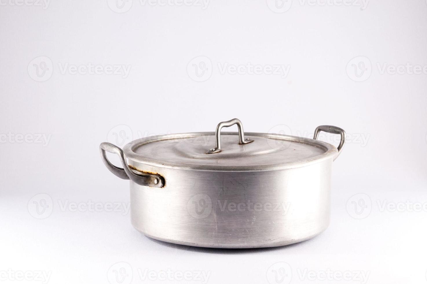 Cooking pan on white background photo