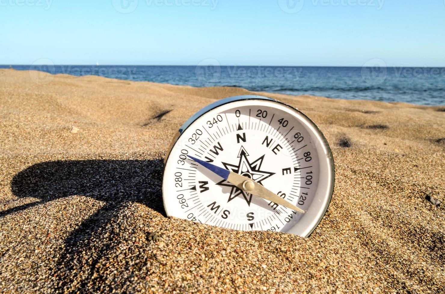 Compass at the beach photo