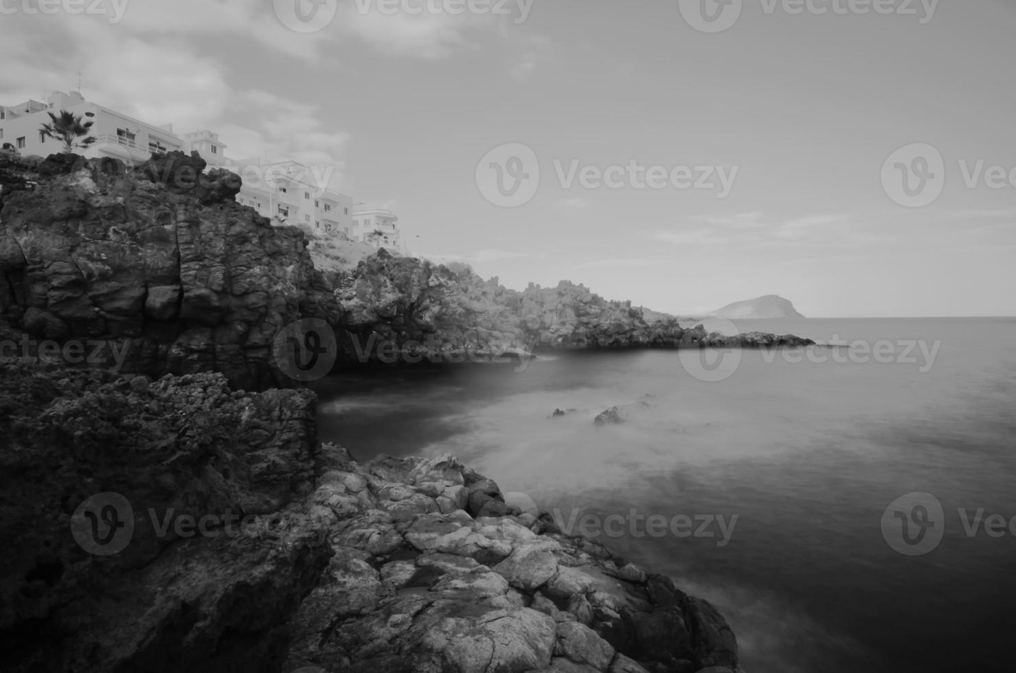 Black and white seascape photo