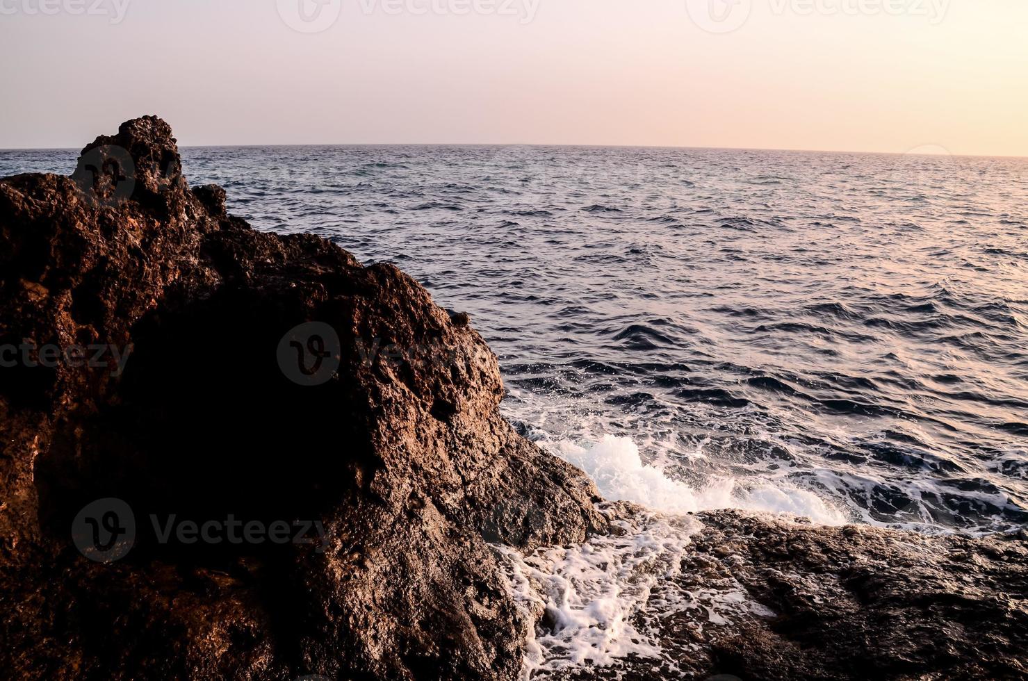 Sunset over the sea photo