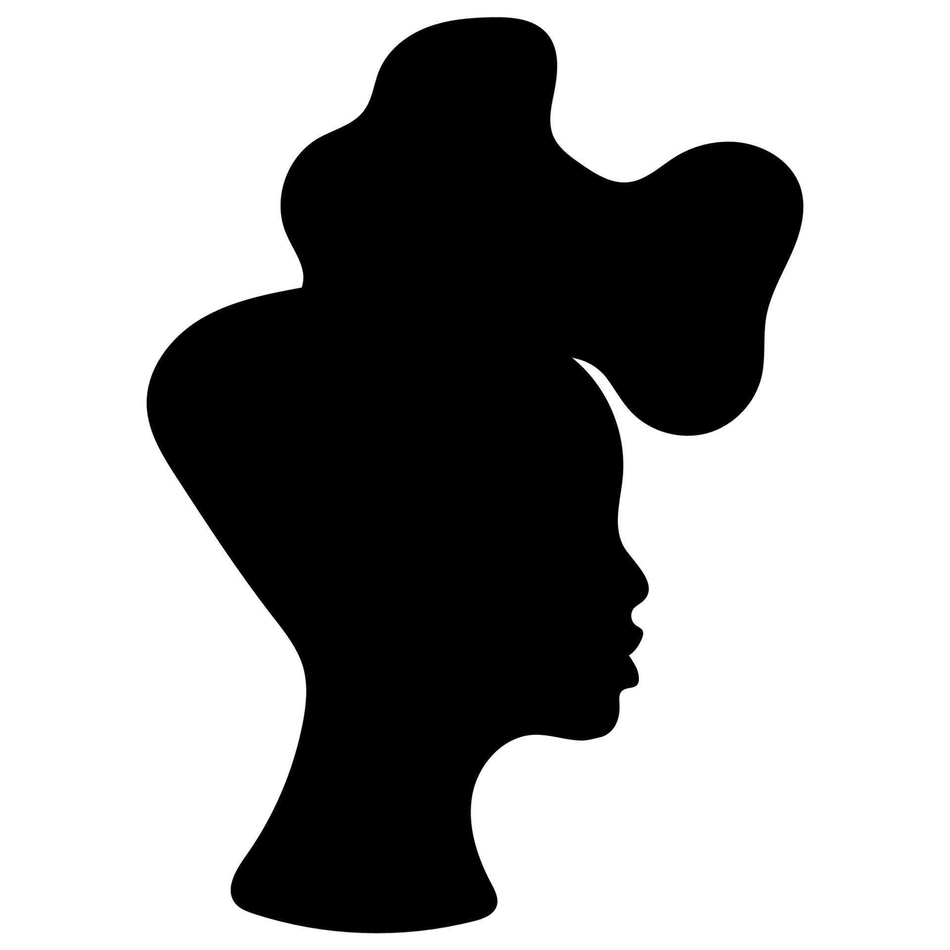 Vector African American Woman With Curly Hair Hand Draw Afro Female Hairstyle Silhouette