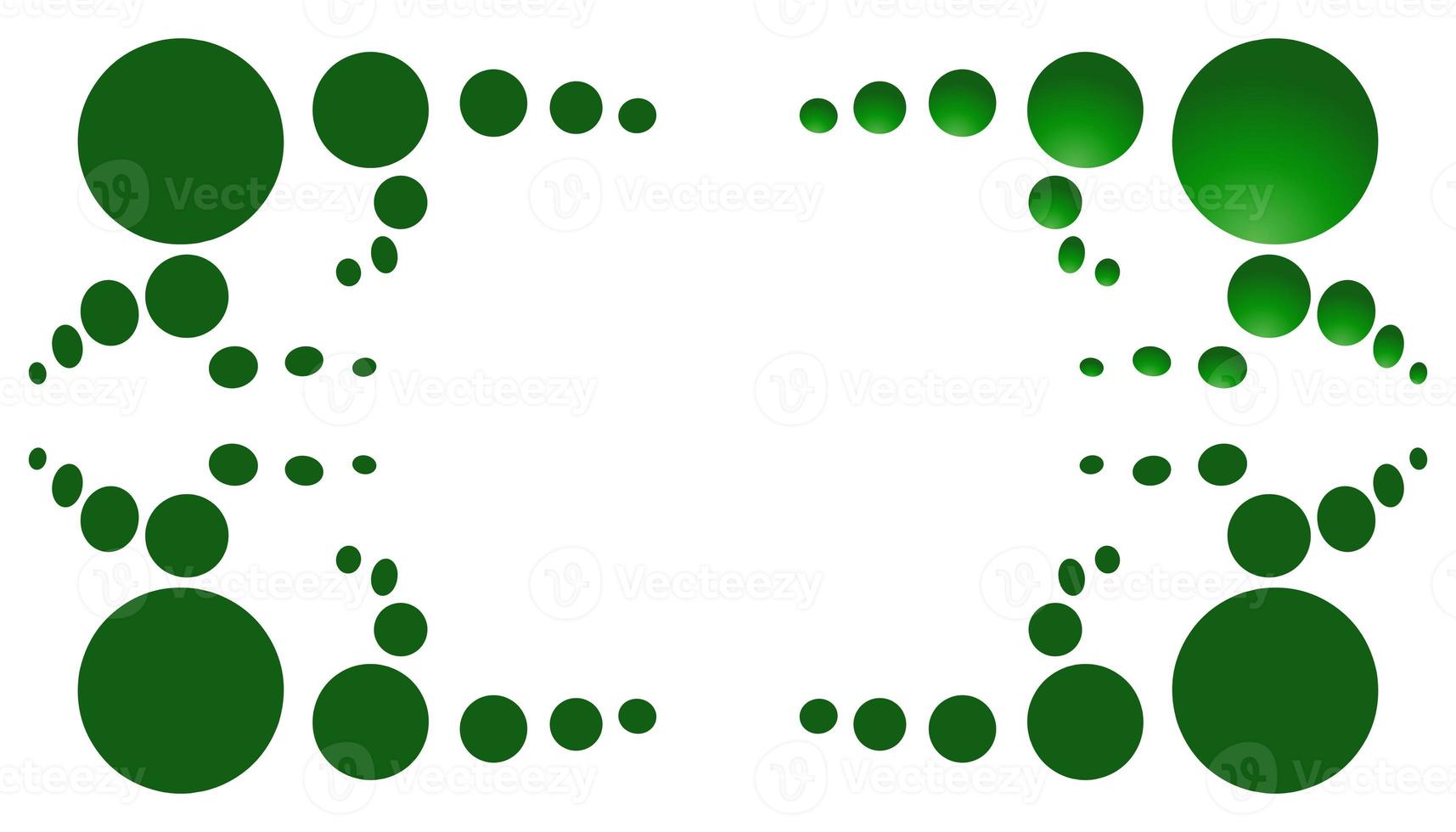 Abstract illustration background with green balls frame photo
