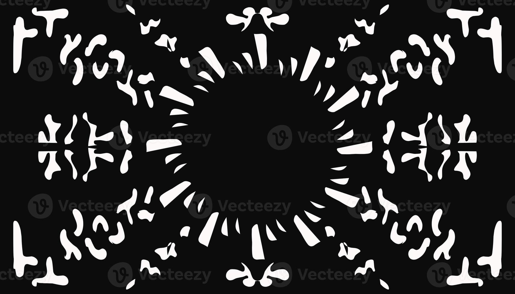 Abstract illustration background with tribal mantras and tattoos photo