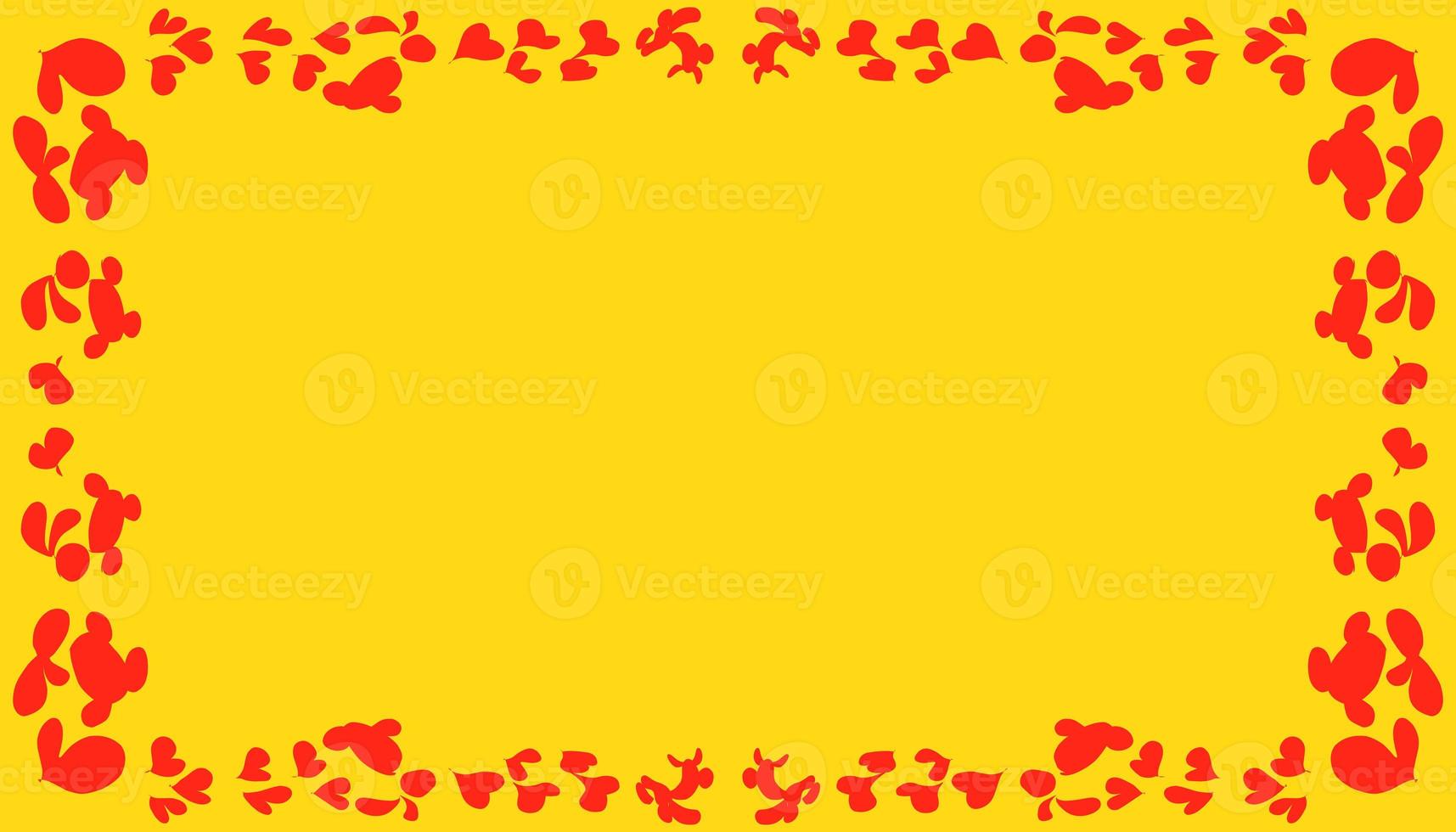 Yellow abstract background with red abstract frame photo