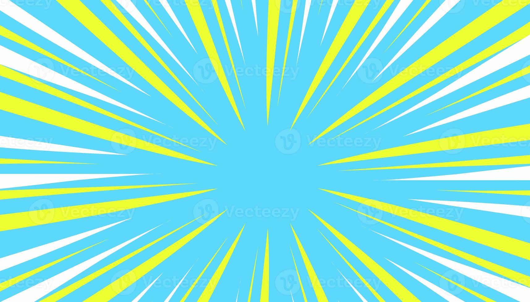 fondo de ilustración cómica azul con rayas amarillas y blancas foto