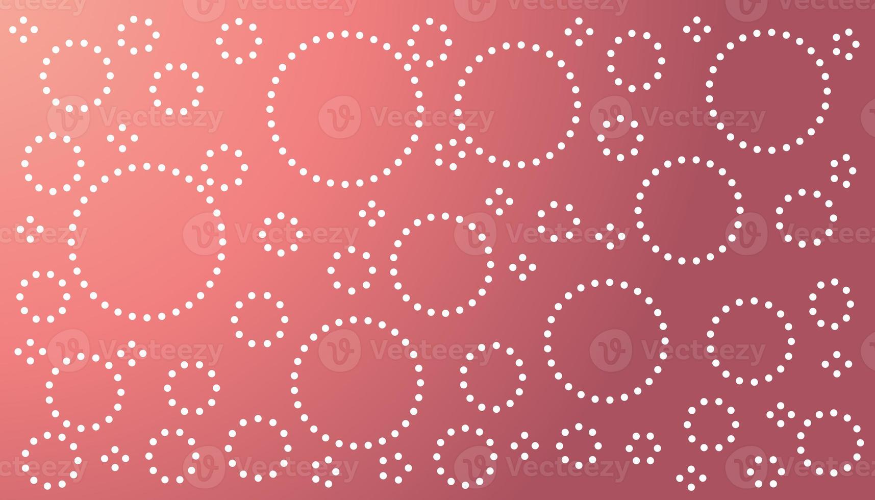 Pink gradient abstract background with lots of white circles. photo