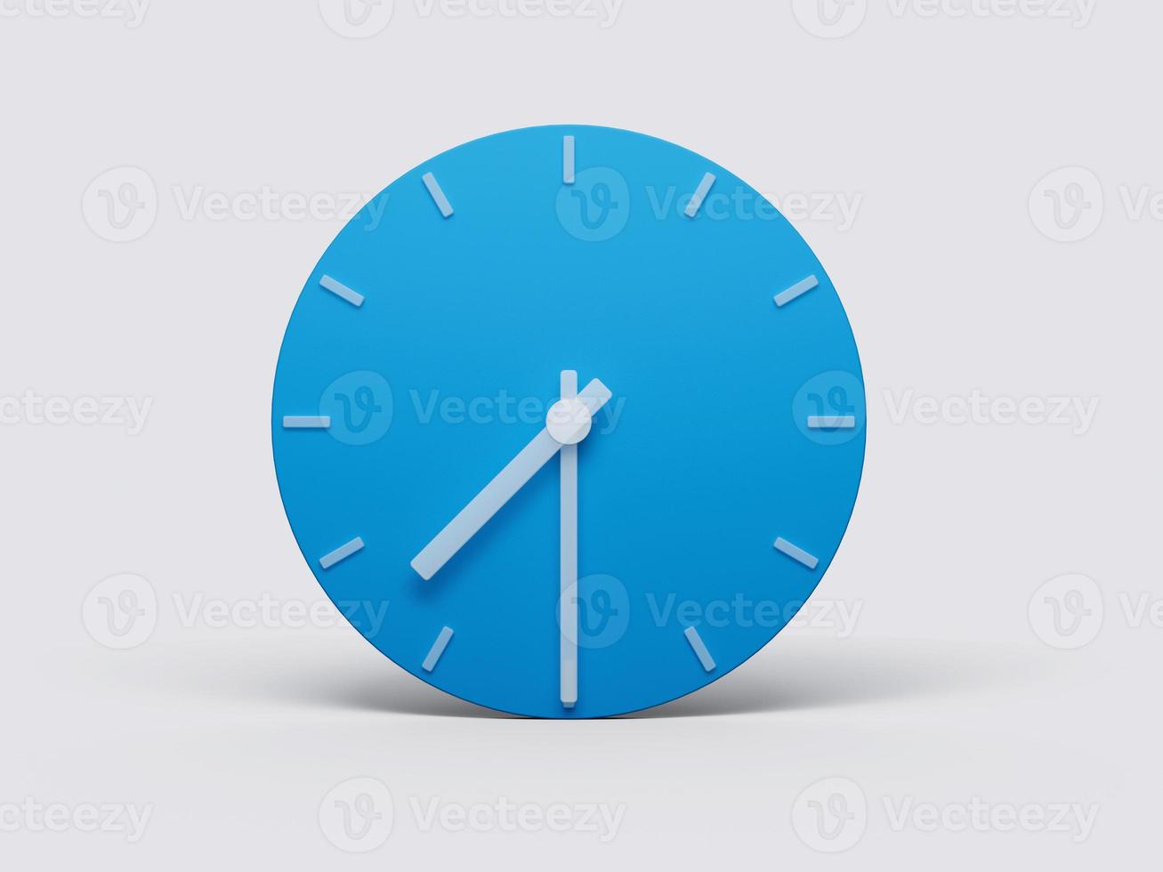 Minimal Clock time 7 30 o'clock or Seven Thirty on light pastel background 3d illustration photo