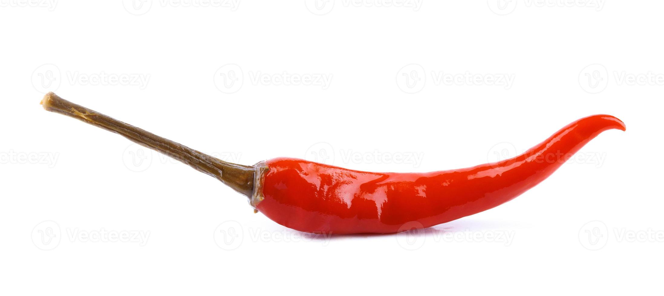 Pickled chili pepper isolated on white background. Full clipping path. photo