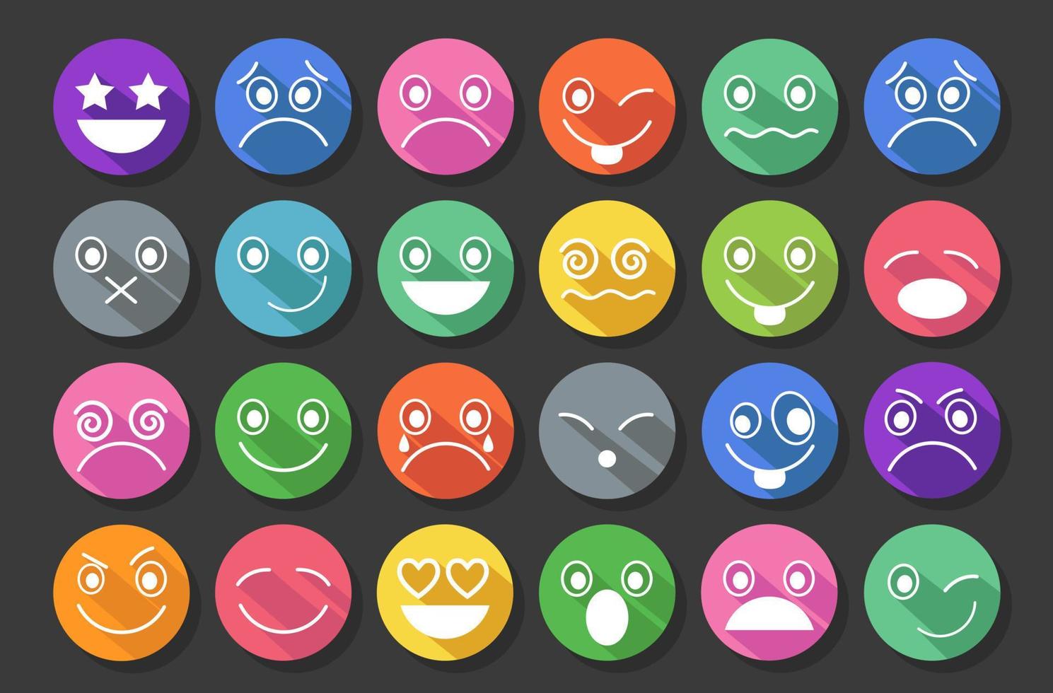 Smiling faces emoticon character set vector