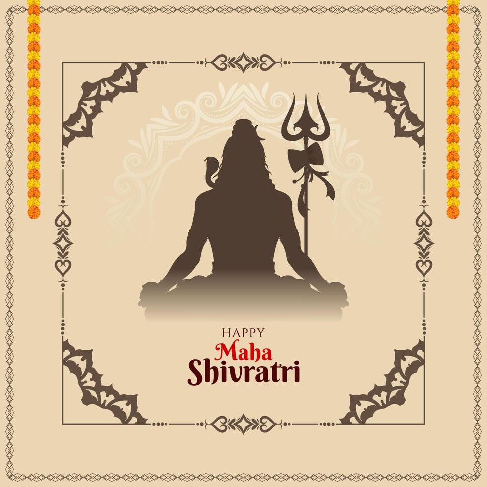 Happy Maha Shivratri Hindu festival celebration background vector