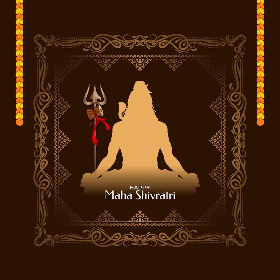 Happy Maha Shivratri cultural festival beautiful background vector