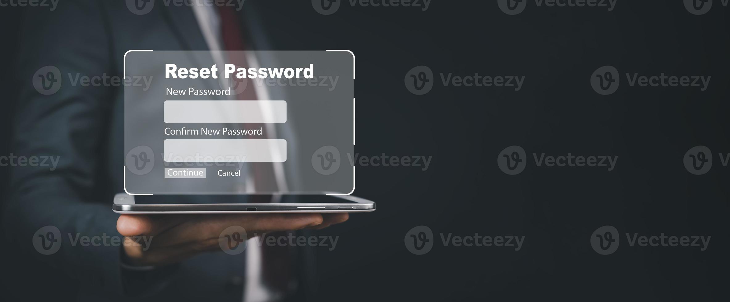 Security and reset password login online concept, Laptop with entering username and password of social media, log in with smartphone to an online bank account, data protection from hacker photo
