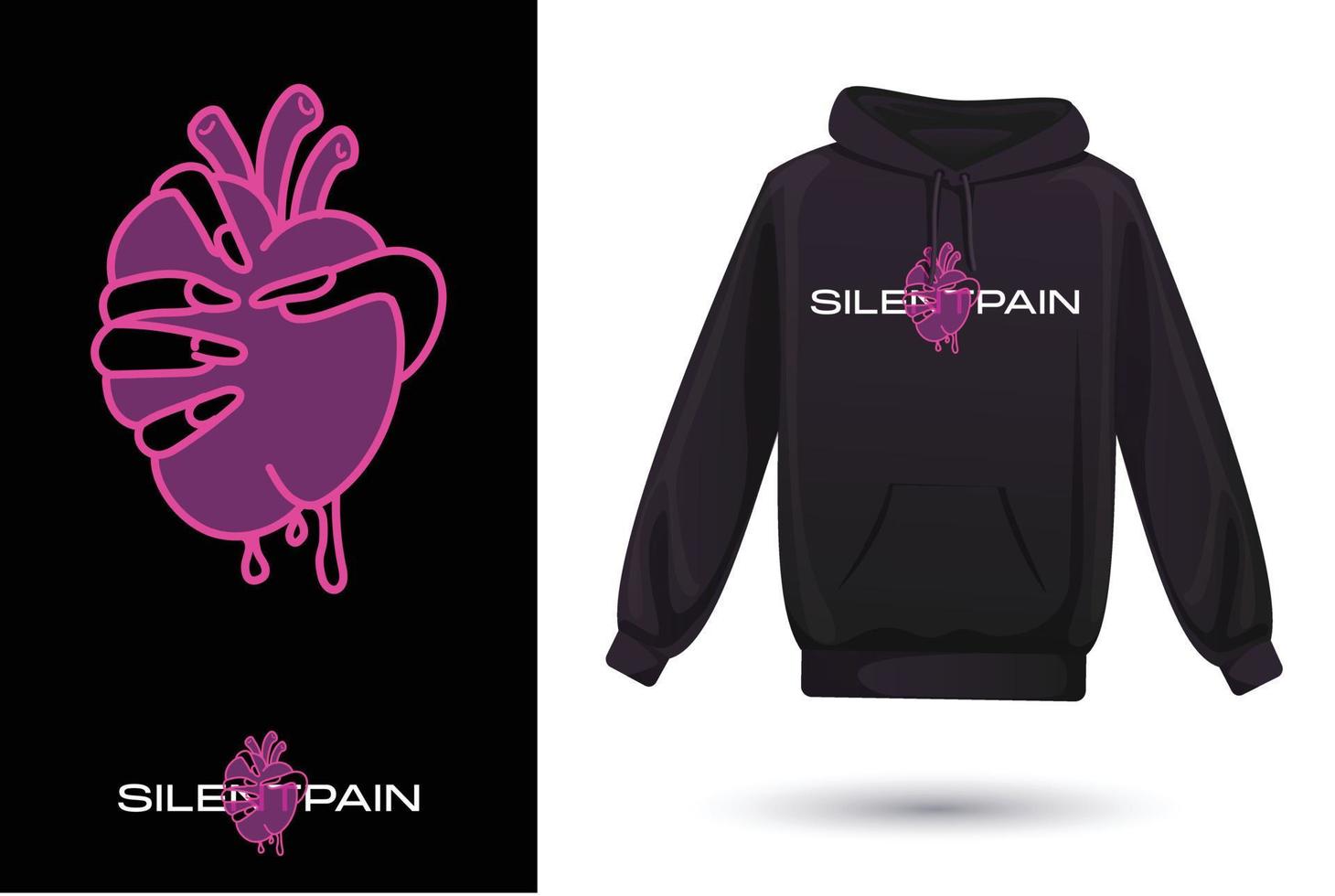 Silent pain logo design, t-shirt design vector art