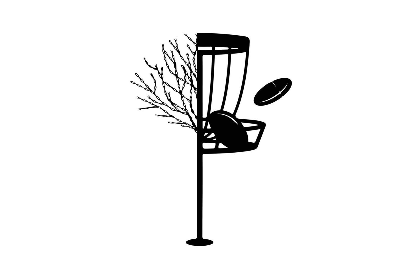 Vector disc golf silhouette disc golf club and icons vector illustration