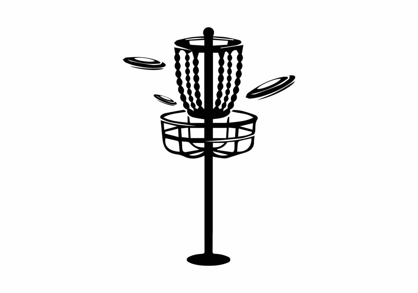 Vector disc golf silhouette disc golf club and icons vector illustration