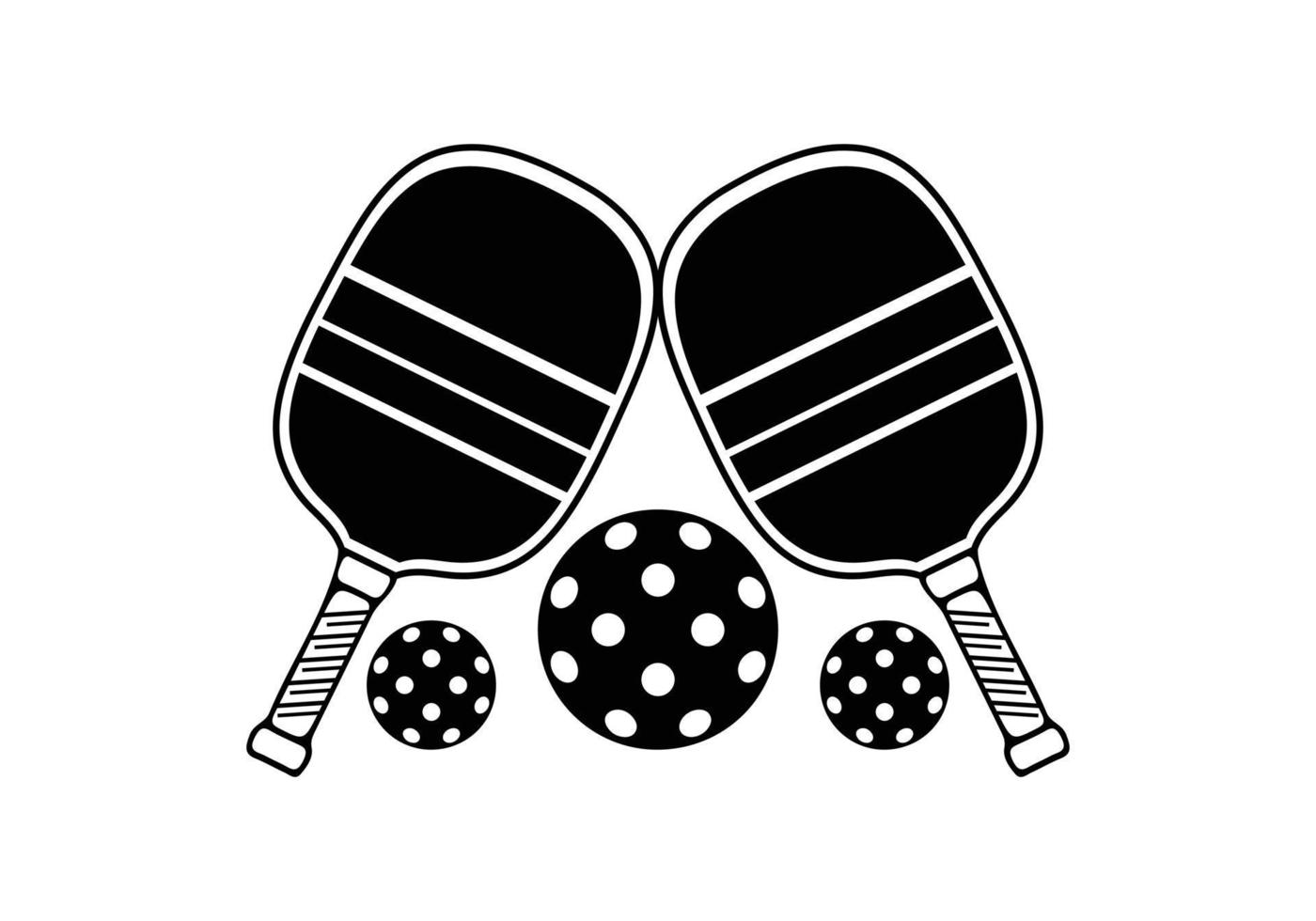 silueta de pickleball vectorial club de pickleball e iconos ilustración vectorial vector