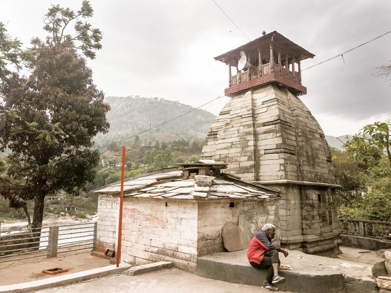 Thal, Uttarakhand - April 2019. An ancient temple in a Himalayan village photo