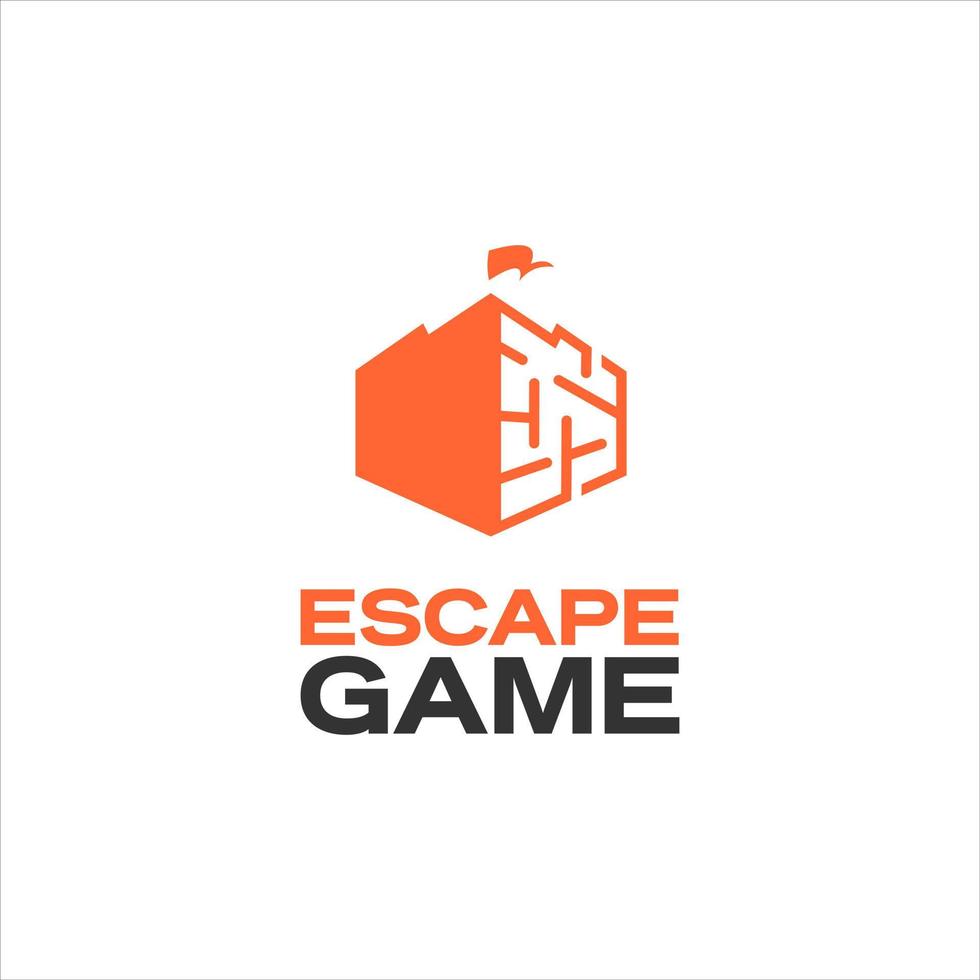 plantilla de diseño de logotipo de juego de escape de castillo divertido moderno vector