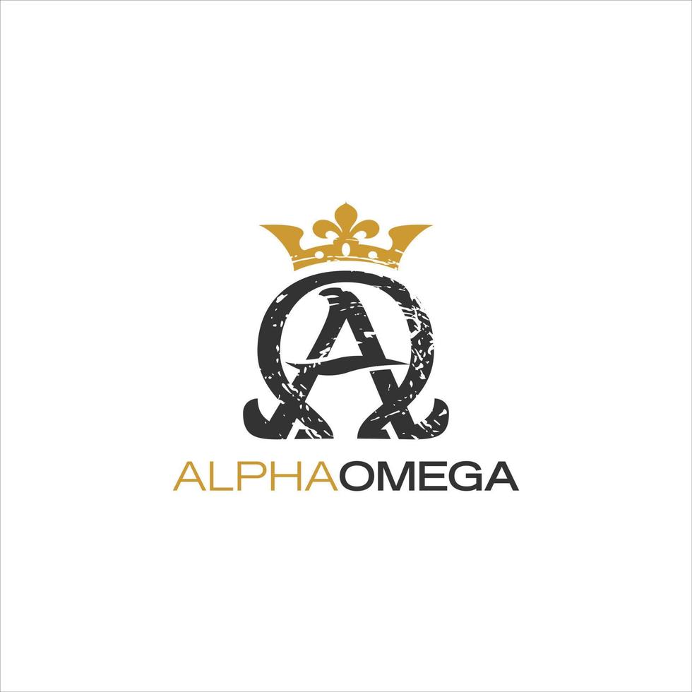 Rustic Alpha Omega Logo Design Template vector