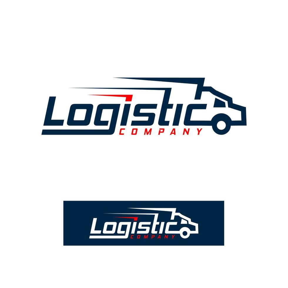 logistic truck trailer logo design template express transportation vector