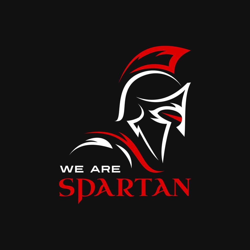 Simple Masculine Sparta Warrior Silhouette Logo Design Idea vector