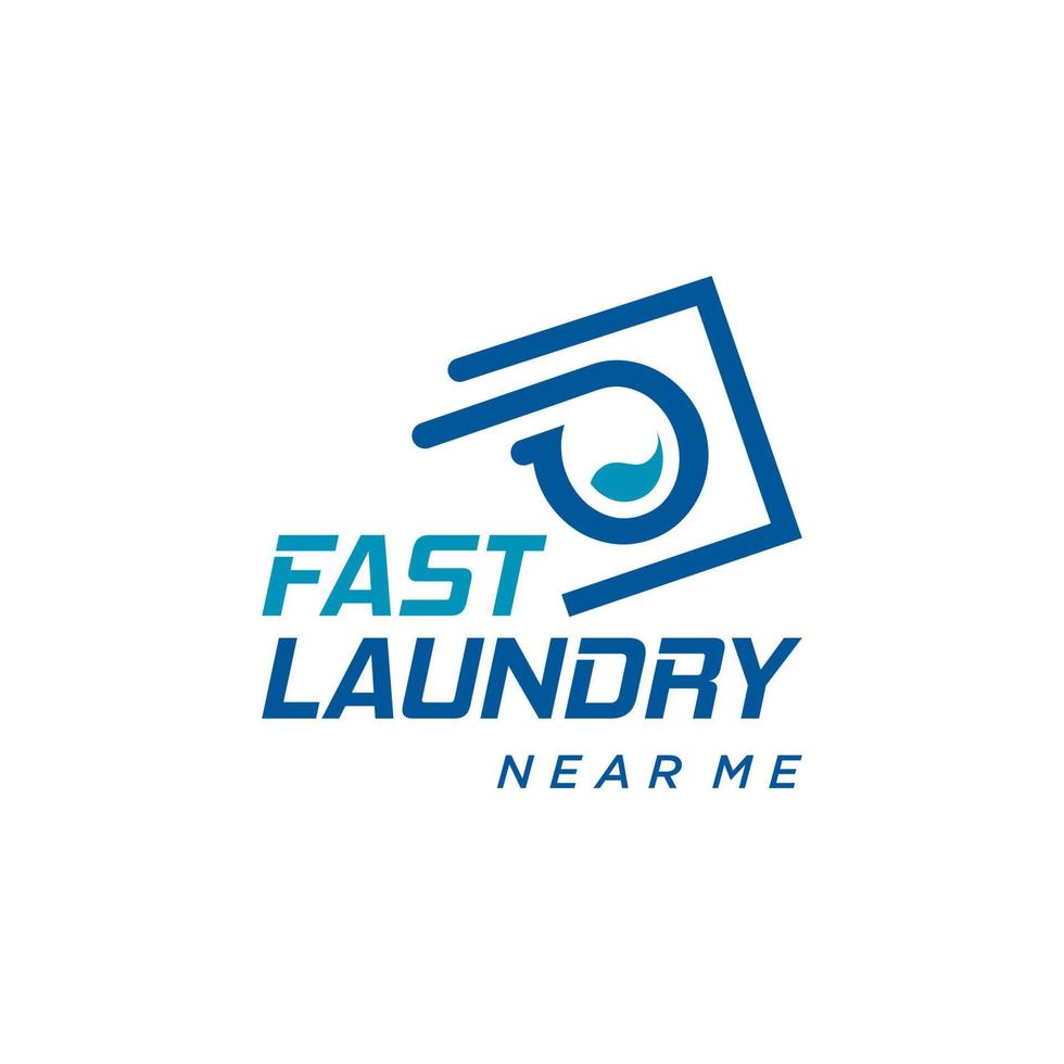 idea de diseño de logotipo de servicio rápido de lavandería cerca de mí para la industria textil vector