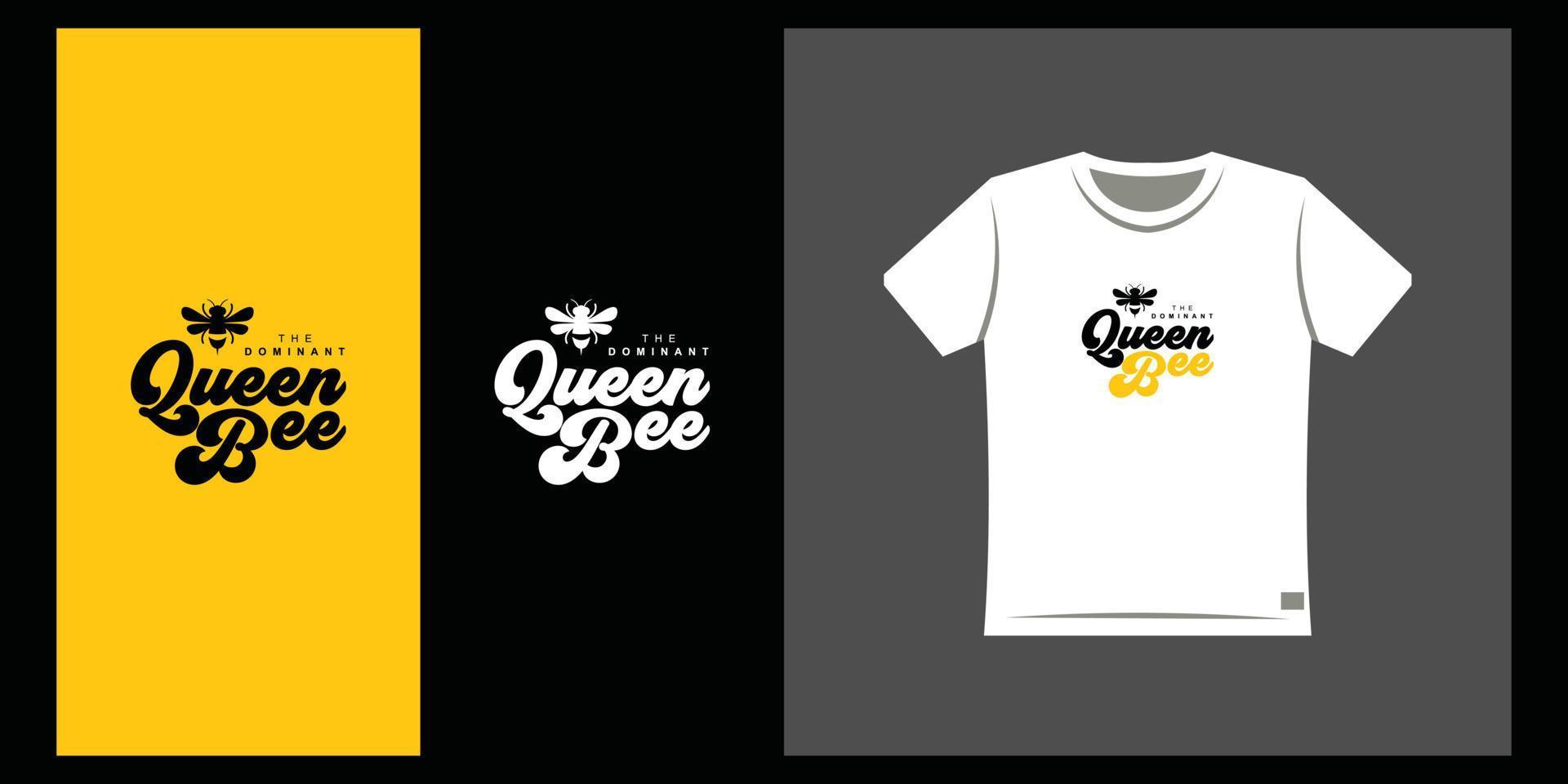 Queen Bee for Print Design and Apparel Idea Template vector