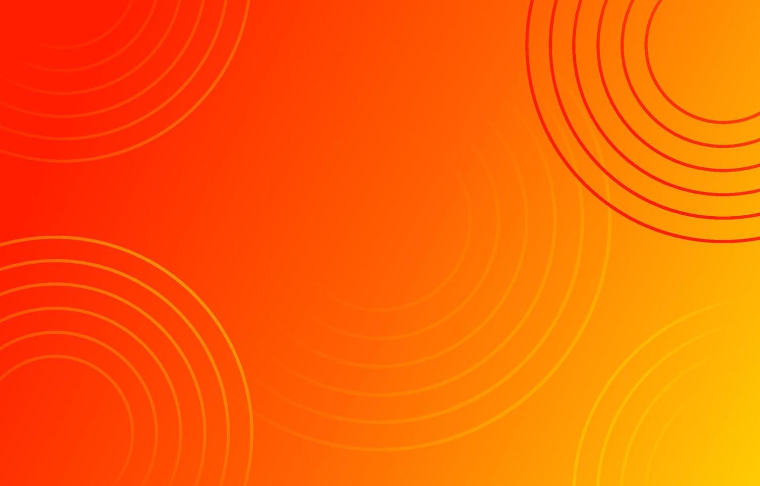 Orange abstract background with circles dynamic shapes vector