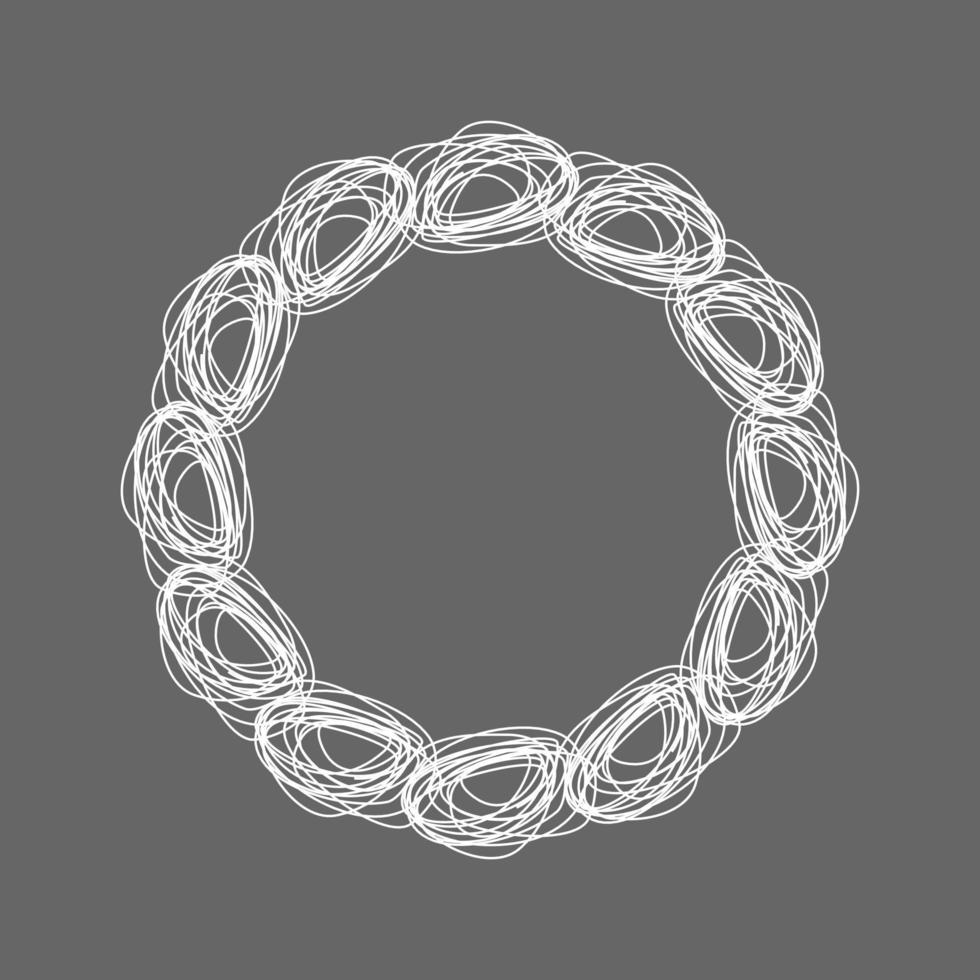 Circles sketch round frame. Border handwriting round. Circle pattern. vector