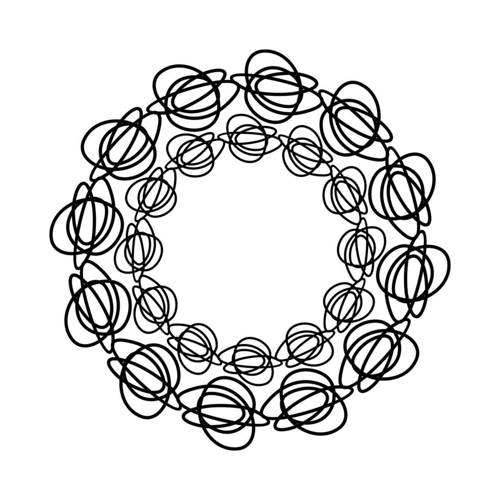 Round frame postcard. Ornament banner. Card element. vector