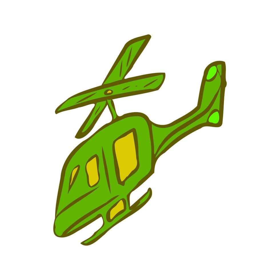 Helicopter cartoon vector on the white background