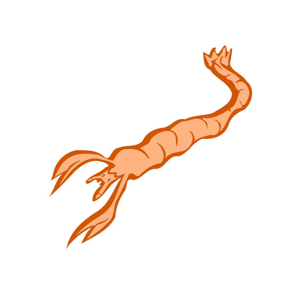 Small Lobster vector on the white background