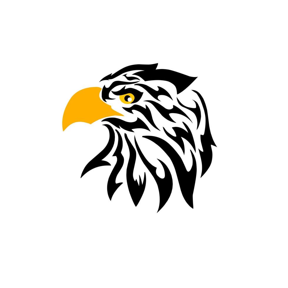 tribal eagle head logo design vector