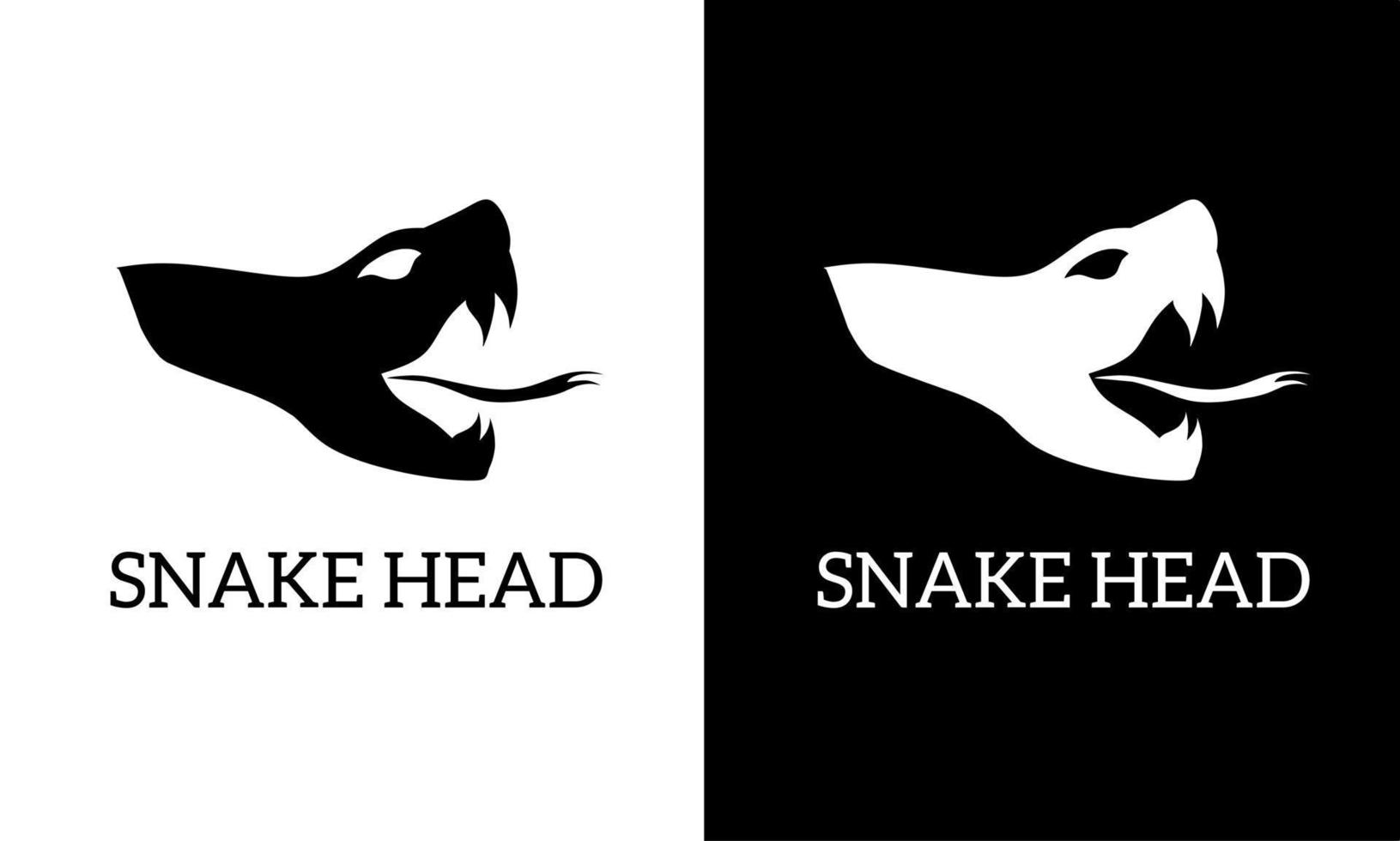 snake head sticking out tongue logo template vector